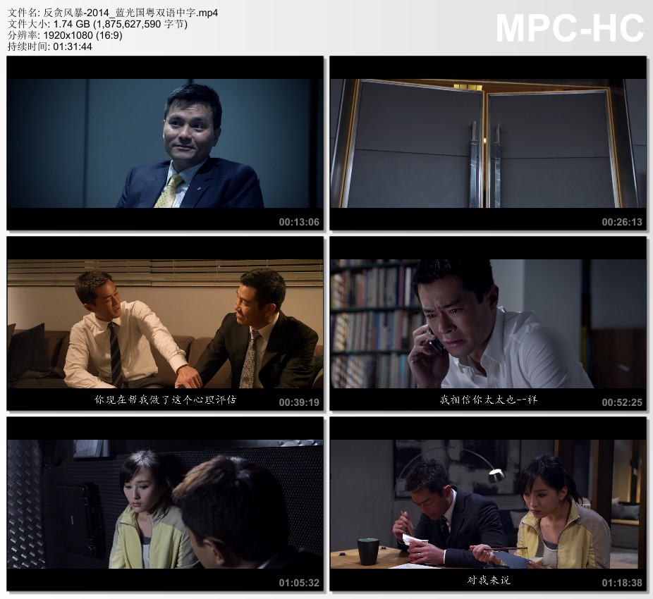 2014年中国香港经典动作犯罪片《反贪风暴》蓝光国粤双语中字